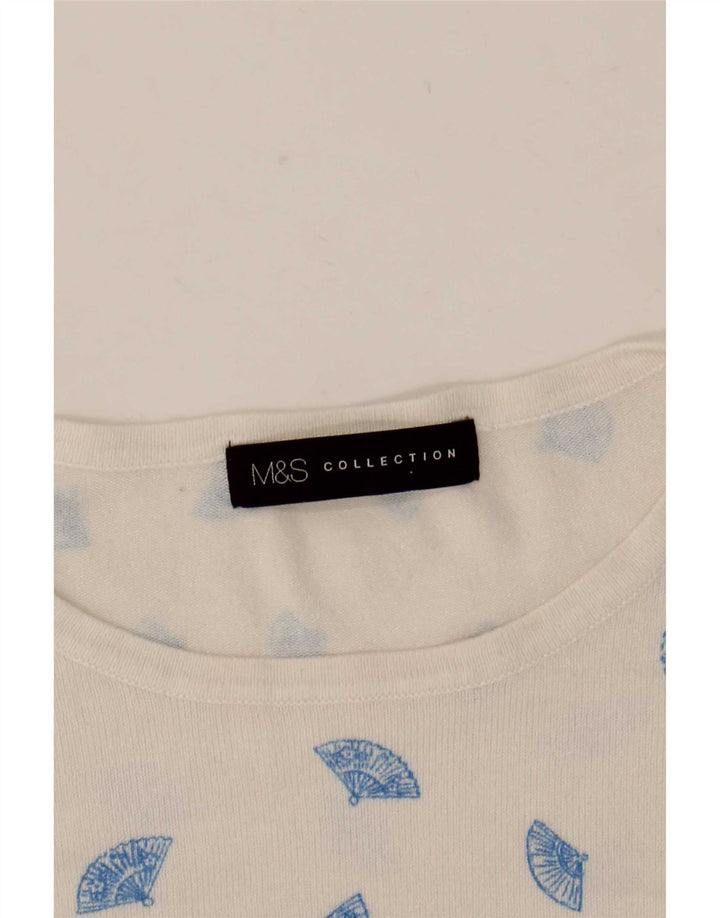 Marks & Spencer Maglione da donna con scollo a barca con motivo astratto UK 12 Medi