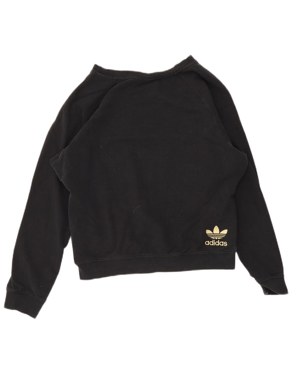 Felpa grafica da donna Adidas Jumper UK 14 cotone nero medio