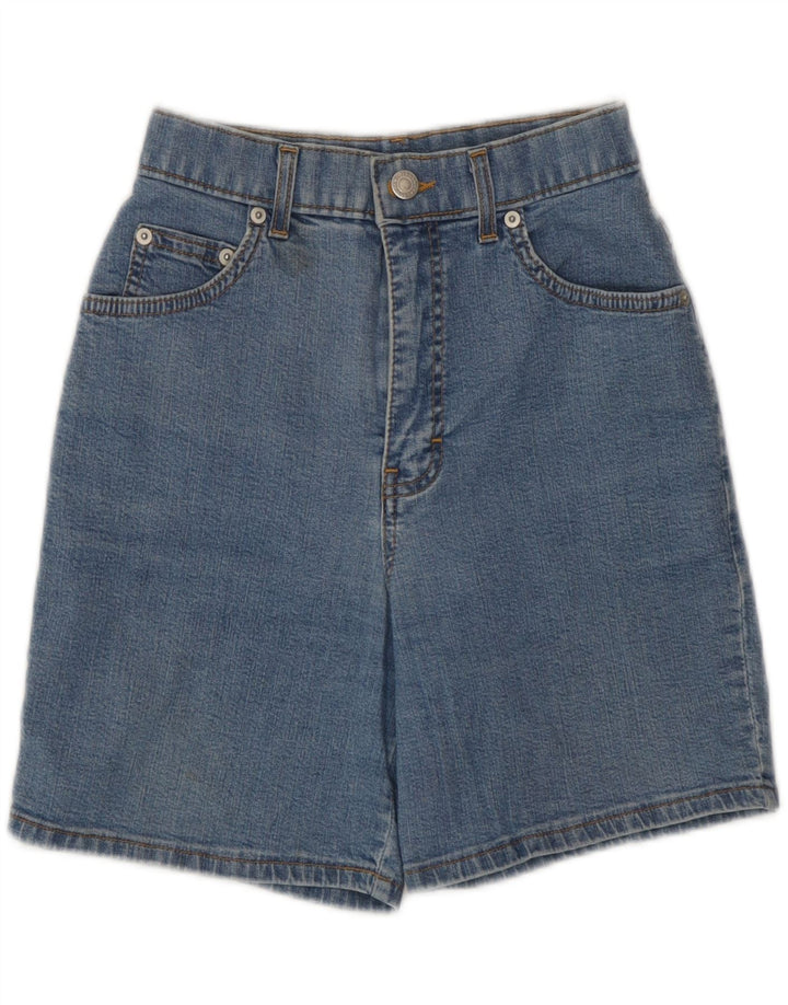 Pantaloncini di jeans da donna Marks & Spencer UK 8 piccoli W23 cotone blu