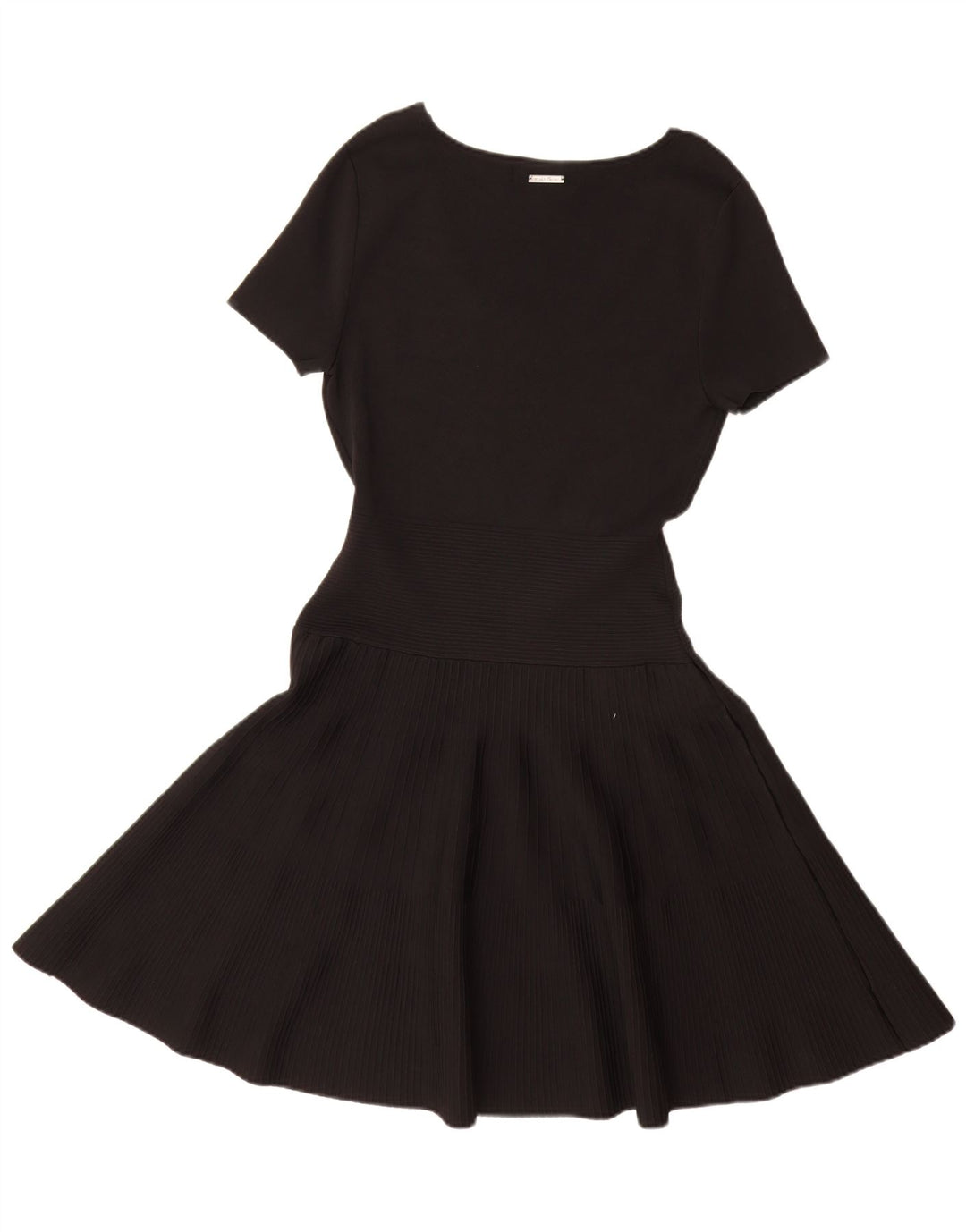 MICHAEL KORS Abito a trapezio da donna UK 12 Rayon gessato nero medio