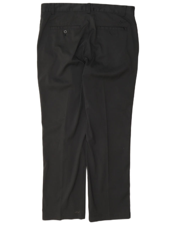 Pantaloni chino dritti da golf da uomo Nike W32 L30 poliestere nero