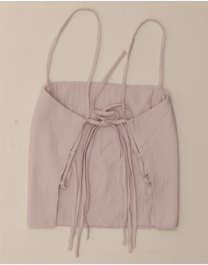 Top corto a corsetto da donna Zara UK 8 piccolo viola modal