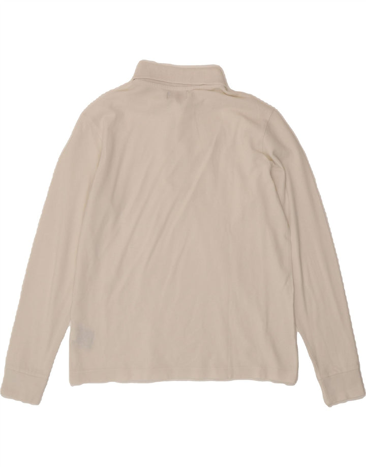 KAPPA Mens Long Sleeve Polo Shirt Small White Cotton Vintage Kappa and Second-Hand Kappa from Messina Hembry 