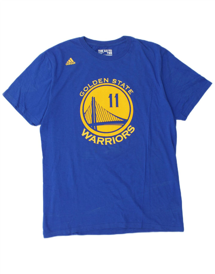 T-shirt grafica ADIDAS da uomo Golden State Warriors, grande, in cotone blu