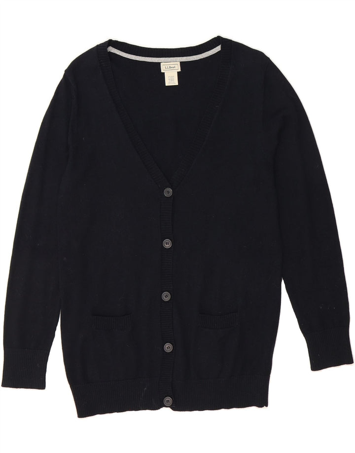 L.L.BEAN Womens Cardigan Sweater UK 14 Medium Black Cotton Vintage L.L.Bean and Second-Hand L.L.Bean from Messina Hembry 