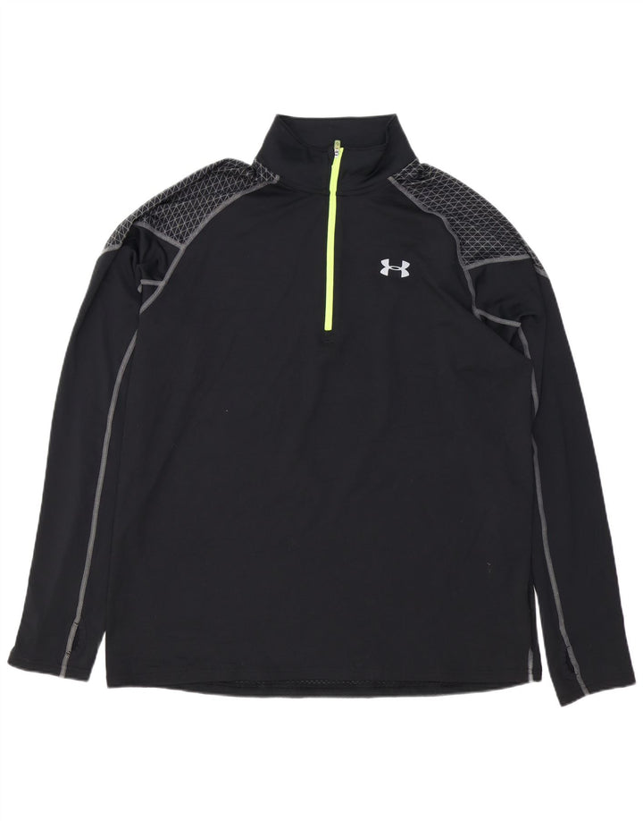 Maglia da ginnastica da uomo UNDER ARMOUR Cold Gear con zip e collo XL nera