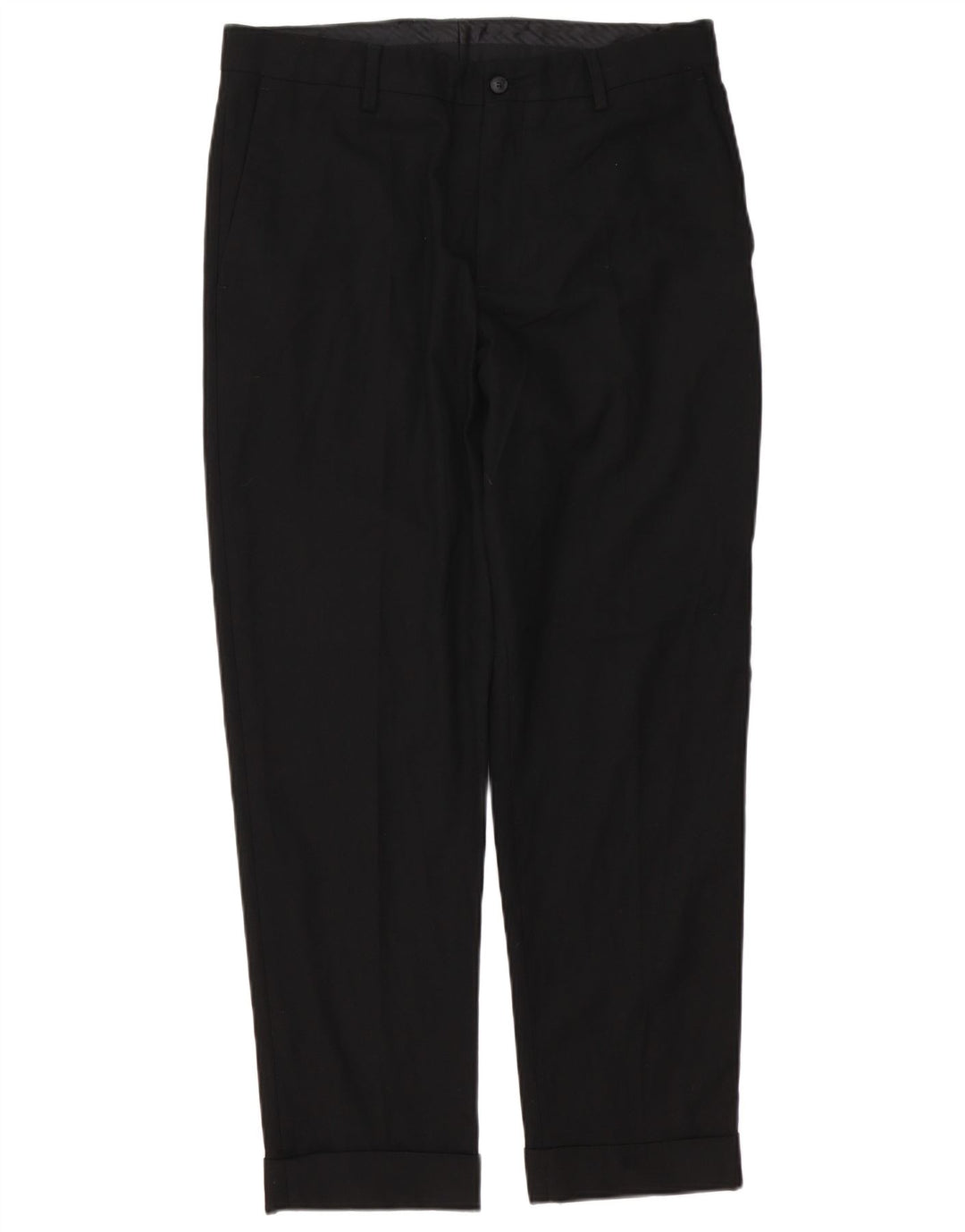 Pantaloni chino dritti da uomo Zara EU 42 Large W32 L29 poliestere nero