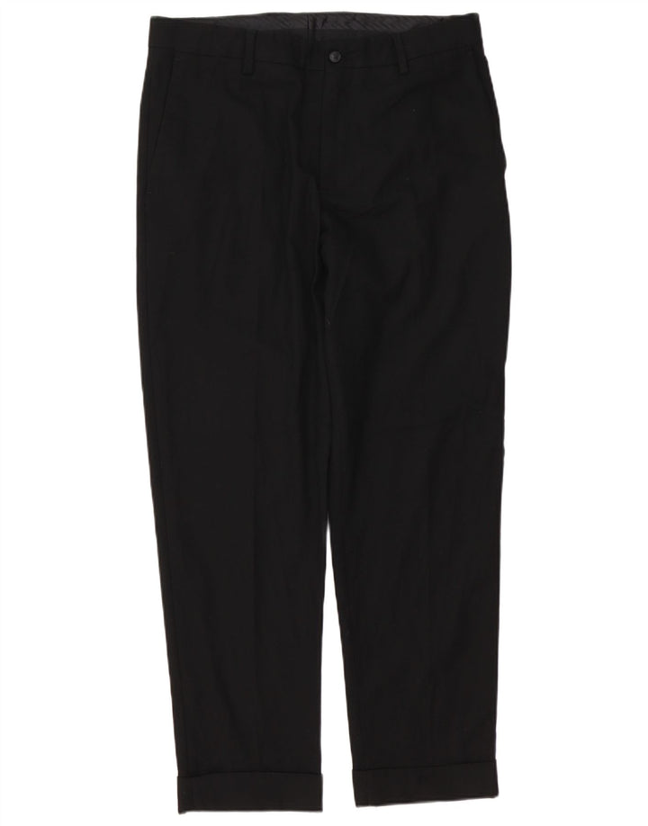 Pantaloni chino dritti da uomo Zara EU 42 Large W32 L29 poliestere nero