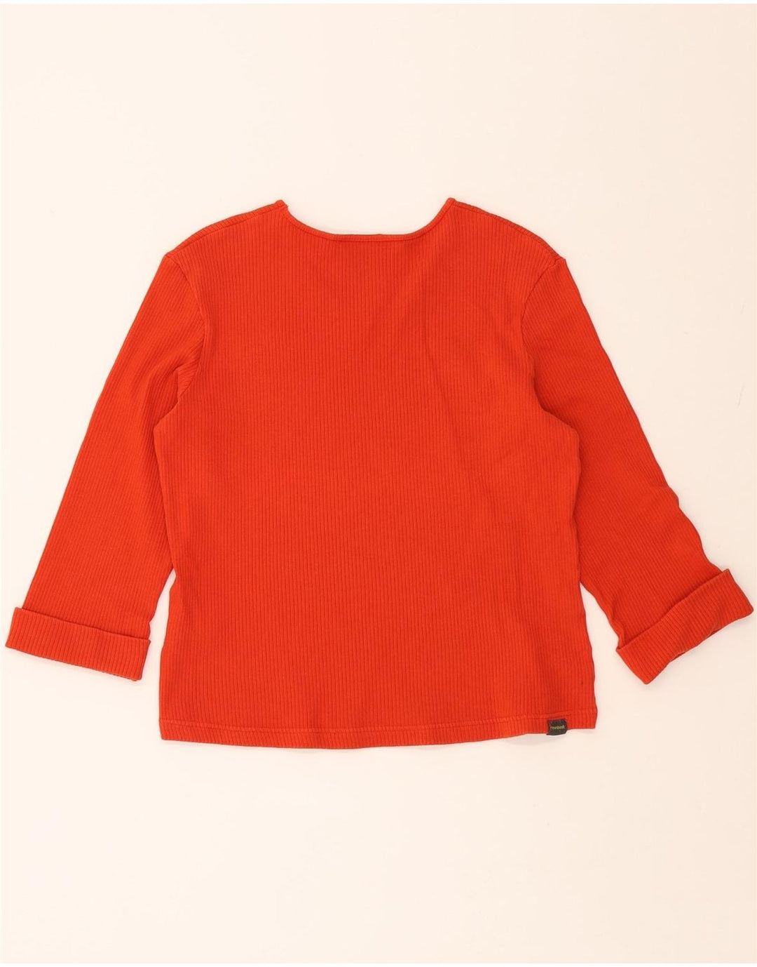 REEBOK Womens Top 3/4 Sleeve UK 16 Large Orange Cotton Vintage Reebok and Second-Hand Reebok from Messina Hembry 