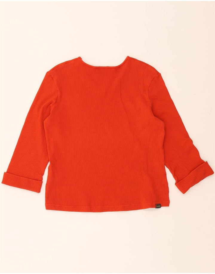 REEBOK Womens Top 3/4 Sleeve UK 16 Large Orange Cotton Vintage Reebok and Second-Hand Reebok from Messina Hembry 
