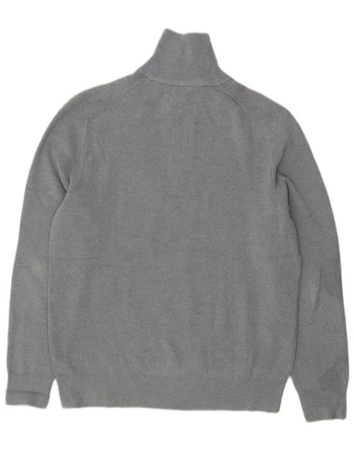 Maglione da uomo Marks & Spencer con zip e collo grande in poliestere blu