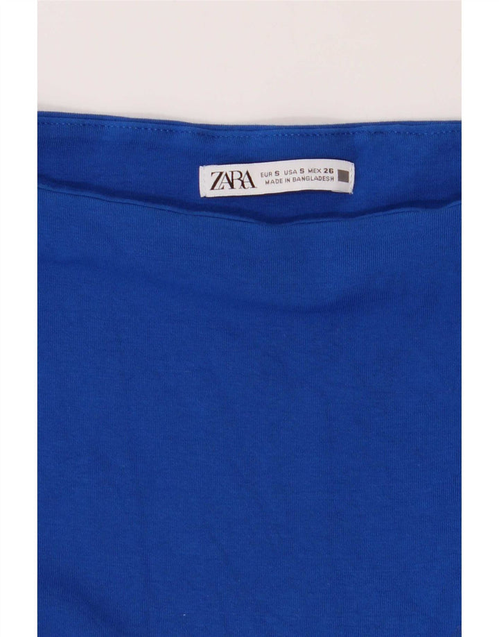 Body Zara da donna con spalle scoperte UK 8 piccolo cotone blu