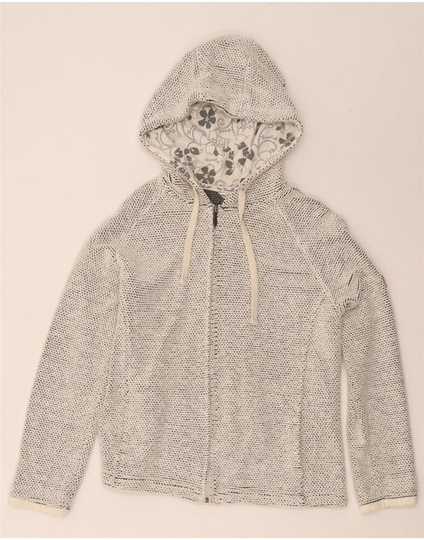 Maglione con cappuccio e zip da donna Weird Fish UK 14 Grande cotone grigio