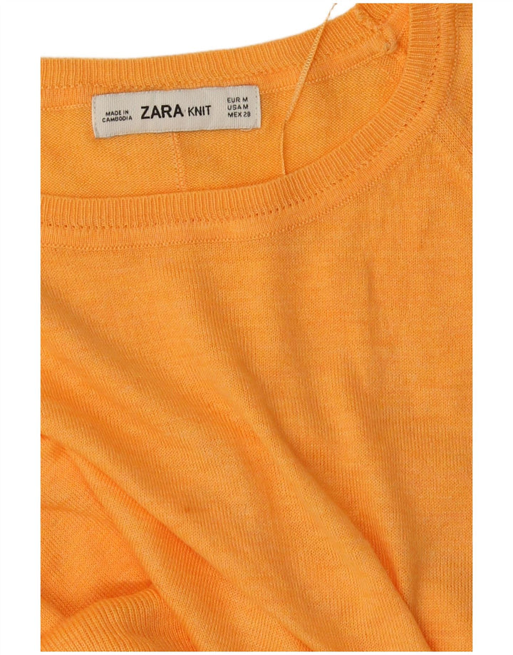 Maglione maglione con scollo a barca da donna Zara UK 14 arancione medio