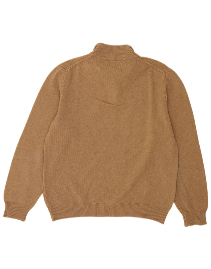 Maglione da uomo Henry Cottons con collo a bottoni in lana beige medio