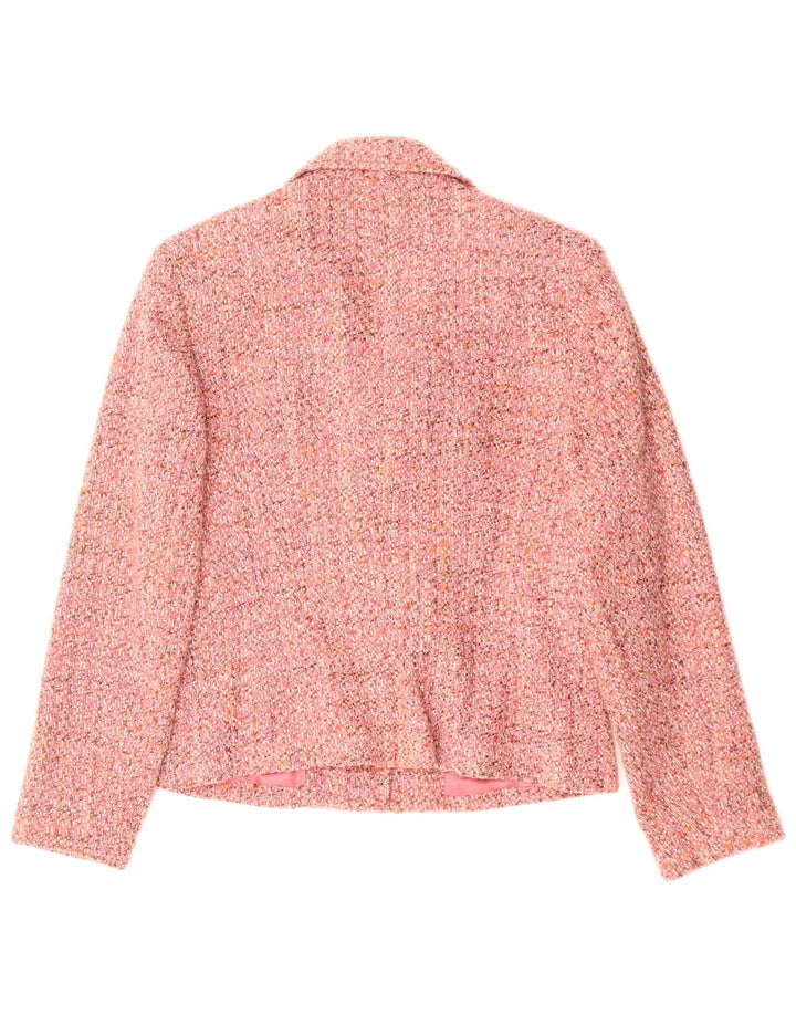 Giacca blazer da donna a 3 bottoni TALBOTS US 8 Acrilico screziato rosa medio