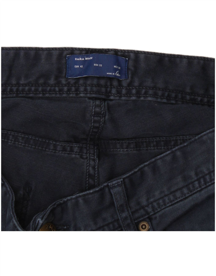 Jeans slim da uomo Zara EU 42 Large W32 L30 Blu navy