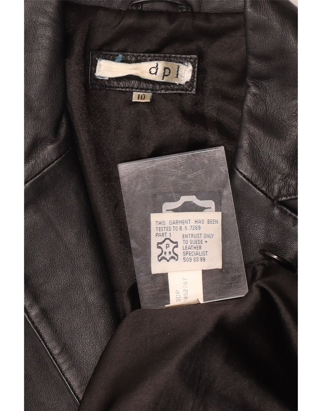 Cappotto in pelle da donna DPL UK 10 piccolo in pelle nera