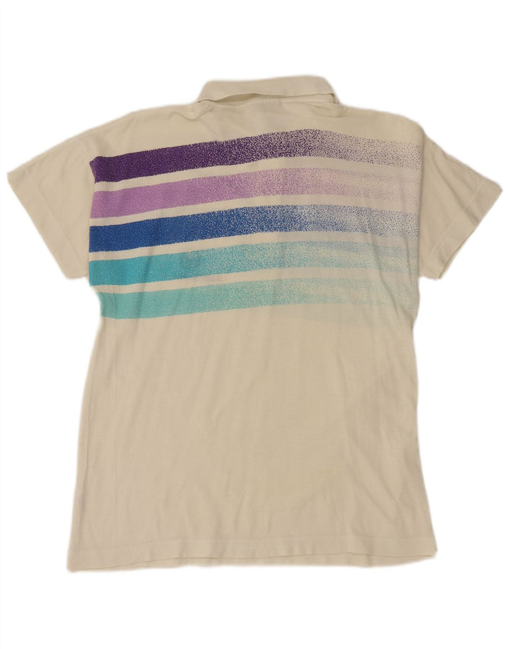 SERGIO TACCHINI Polo da uomo piccola in cotone a righe bianco sporco