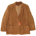 Giacca blazer a 2 bottoni in pelle scamosciata da donna Anfor IT 52 2XL Pelle beige