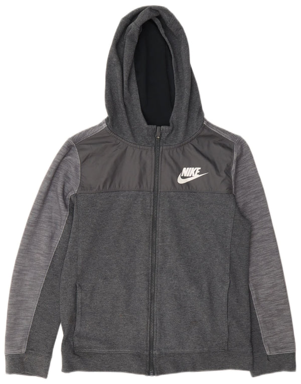 Felpa con cappuccio e zip Nike da ragazzo, 12-13 anni, grande, in cotone grigio