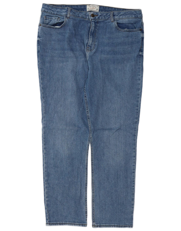 FAT FACE Jeans dritti da donna Chesham Girlfriend UK 16 Large W36 L28 Blu