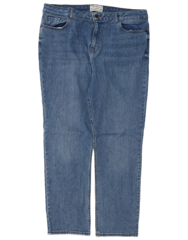 FAT FACE Jeans dritti da donna Chesham Girlfriend UK 16 Large W36 L28 Blu