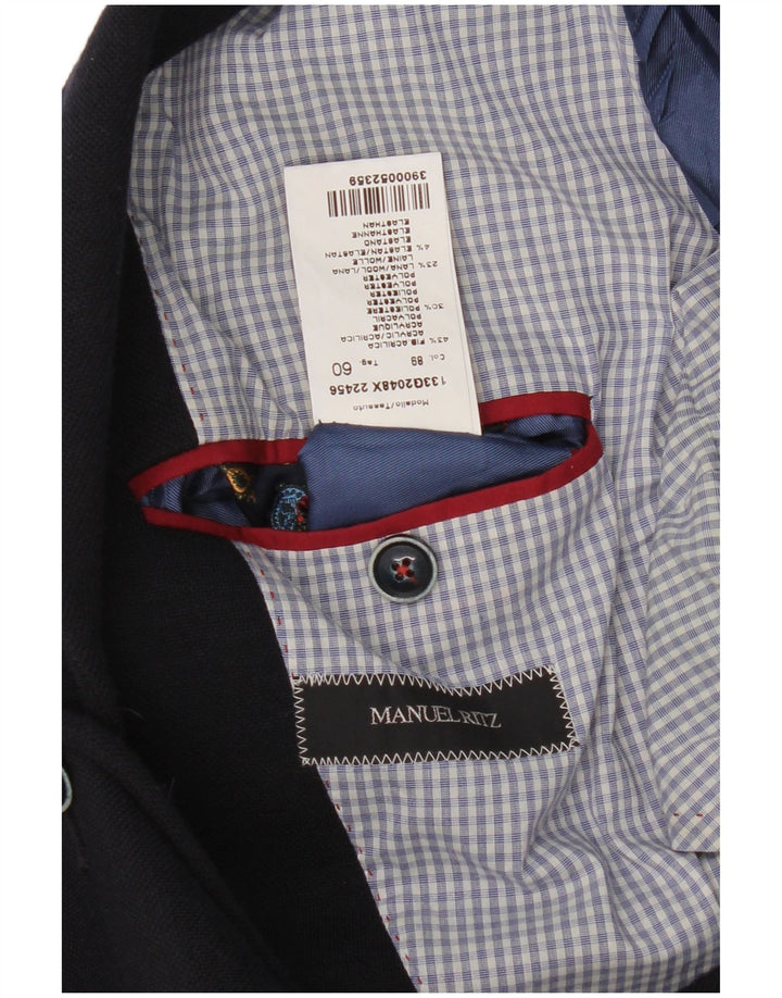 Giacca blazer da uomo a 3 bottoni Manuel Ritz IT 60 5XL Acrilico blu navy