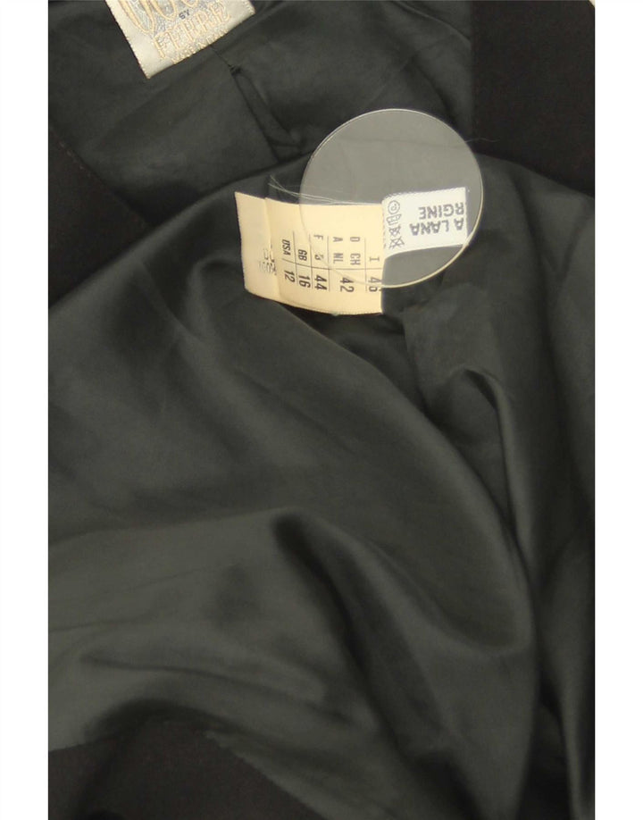 Soprabito da donna con maniche a 3/4 Ferre UK 16 grande lana vergine nera