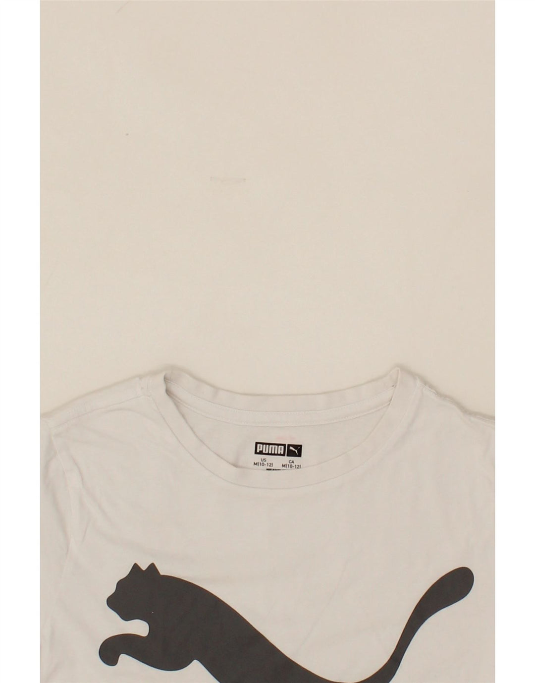PUMA Boys Graphic T-Shirt Top 10-11 Years Medium White Cotton Vintage Puma and Second-Hand Puma from Messina Hembry 