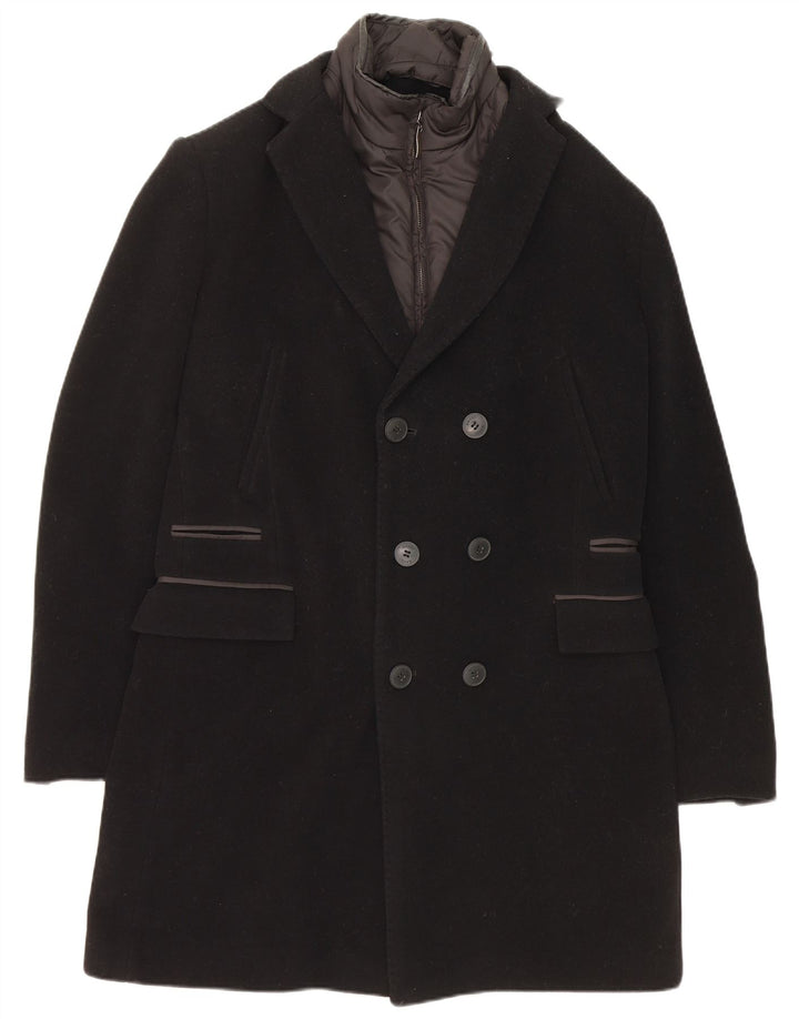 Cappotto Doppio Petto Uomo Gaudi IT 48 Lana Nera Media