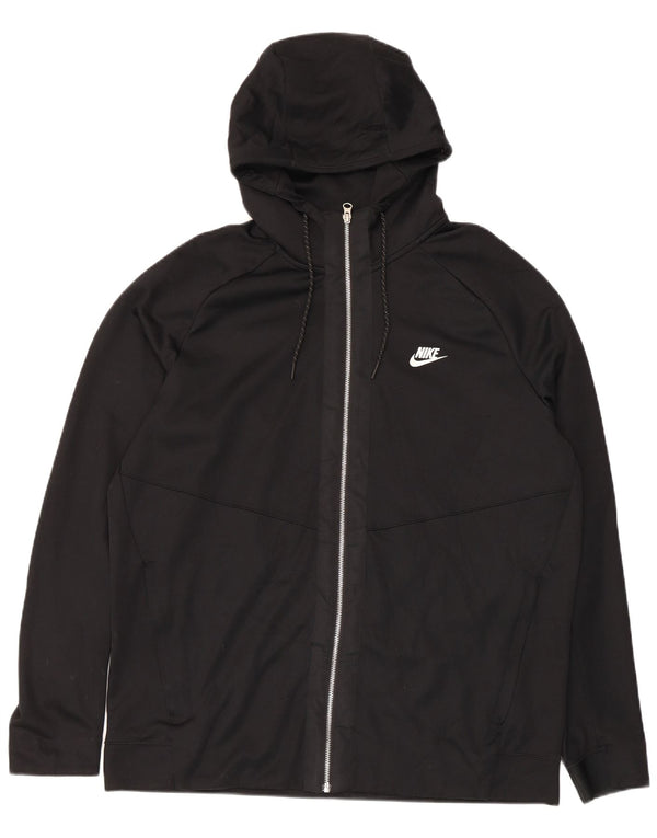 Felpa con cappuccio e zip grafica Nike da uomo XL in cotone nero