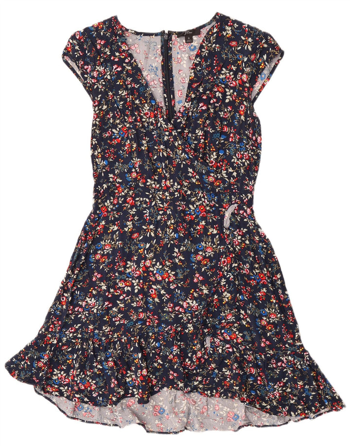 Abito a trapezio da donna J. Crew US 6 Viscosa floreale blu navy medio