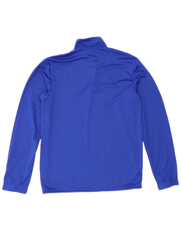 Adidas Uomo Aeroready Zip Collo Pullover Tuta Top Blu Medio Poliestere