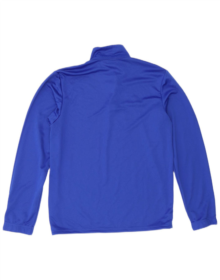 Adidas Uomo Aeroready Zip Collo Pullover Tuta Top Blu Medio Poliestere