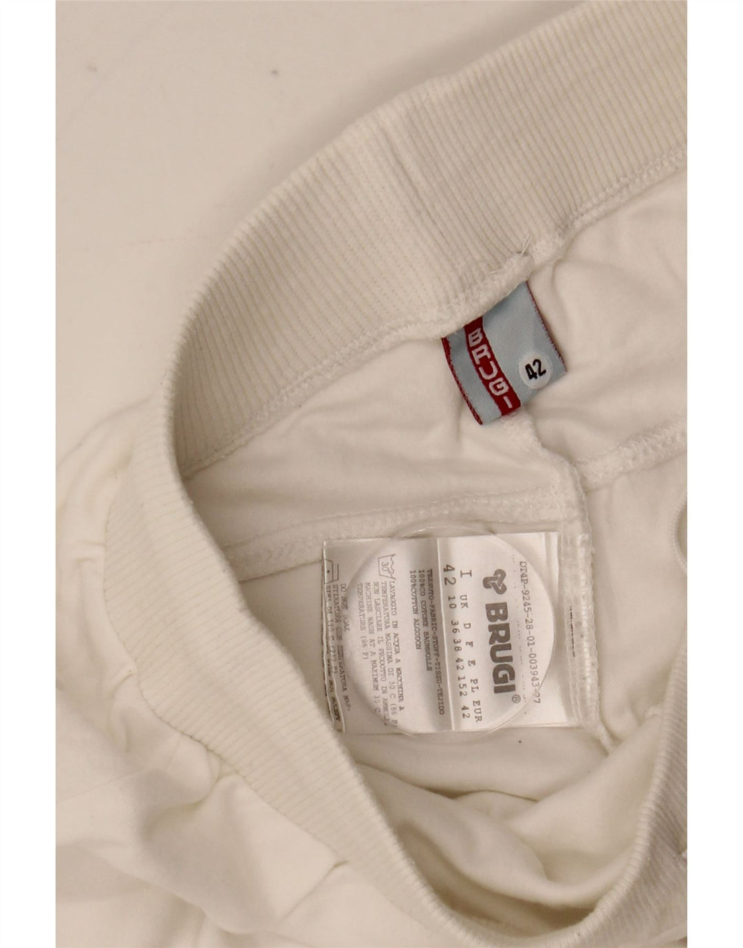 Pantaloni da tuta da donna Brugi UK 10 piccoli in cotone bianco