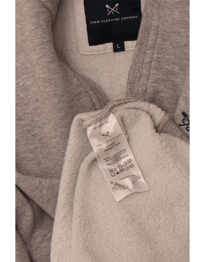 CREW CLOTHING Felpa da uomo con collo con zip, maglione grande, cotone grigio
