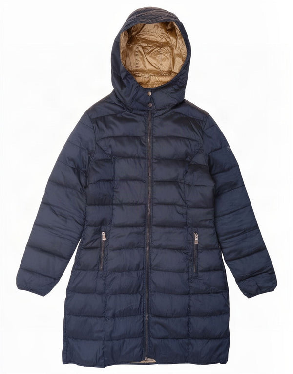 Rifle Cappotto imbottito con cappuccio da donna UK 14 Medio Blu navy