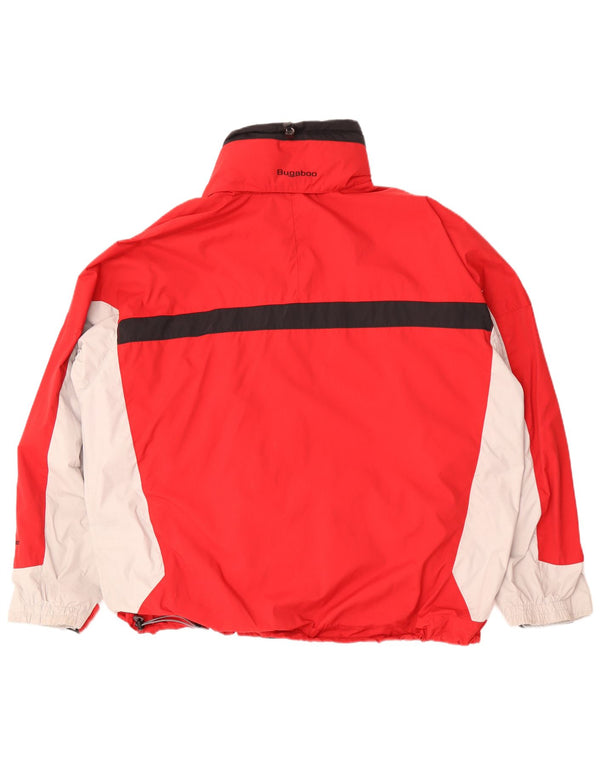 Giacca antipioggia da uomo Columbia Interchange con cappuccio UK 42 XL Nylon rosso a blocchi di colore