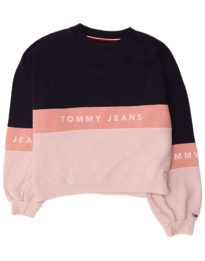 Felpa oversize da donna Tommy Hilfiger UK 10 Small Blu Navy