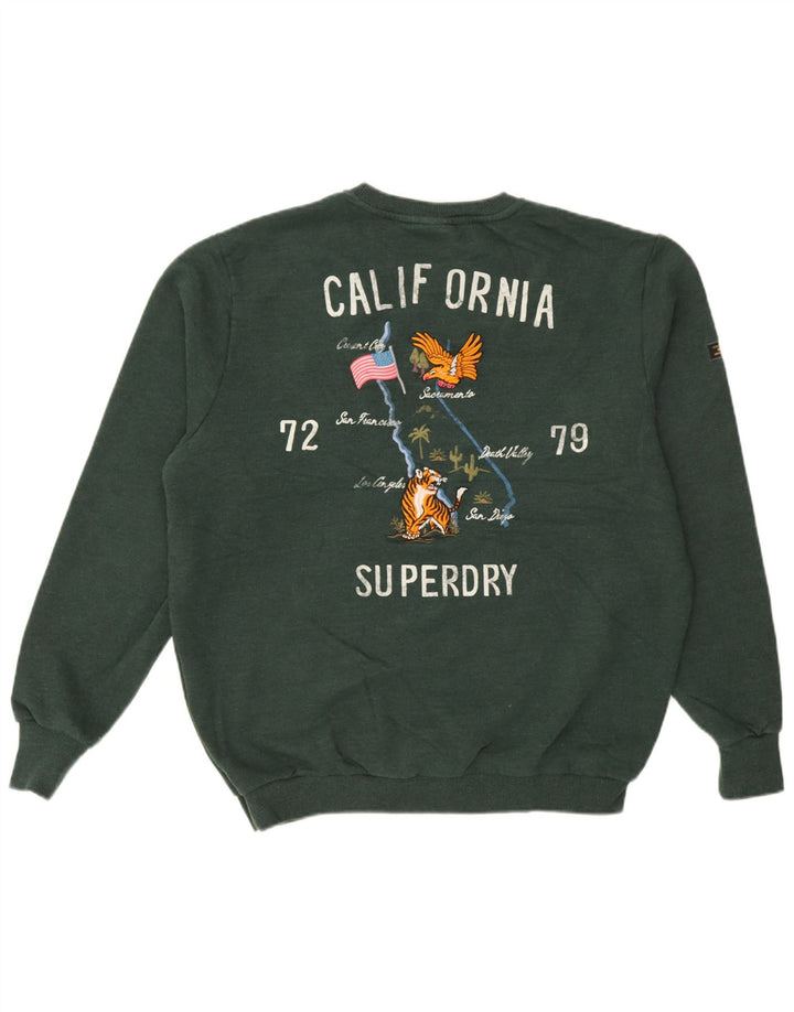 Felpa grafica da uomo Superdry Jumper XL in cotone verde