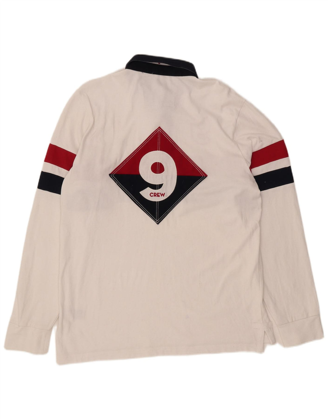 CREW CLOTHING Polo da rugby grafica da uomo, grande, colore bianco