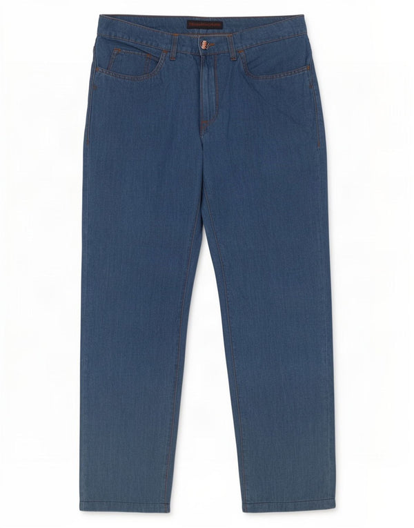 Jeans Dritti Donna Trussardi W35 L31 Blu Cotone