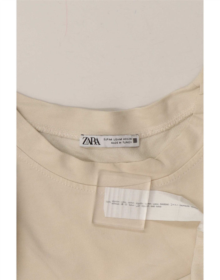 Felpa oversize con grafica da donna Zara UK 14 Medium White Floral