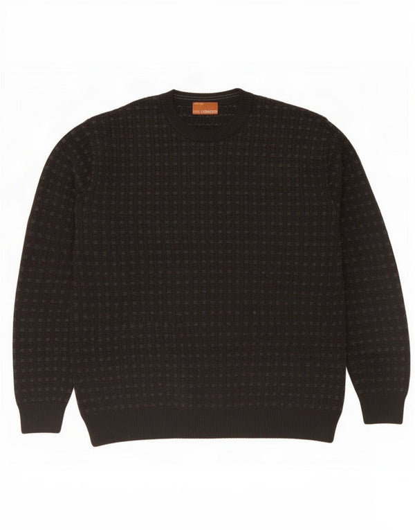 Maglione maglione girocollo da uomo Marks & Spencer grande acrilico maculato nero