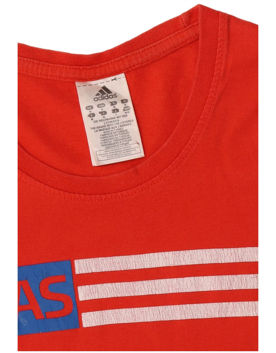 T-shirt grafica da uomo Adidas Top in cotone rosso medio