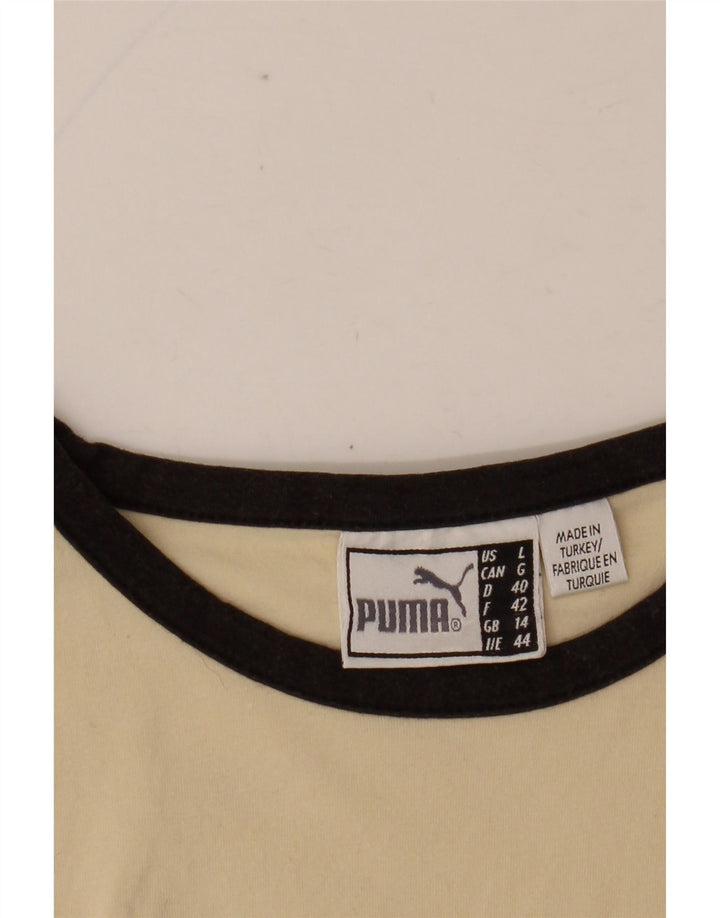 T-shirt grafica da donna PUMA Top UK 14 Large Bianco sporco