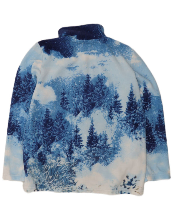 Giacca in pile con grafica vintage da donna UK 16/18 grande stampa animalier blu
