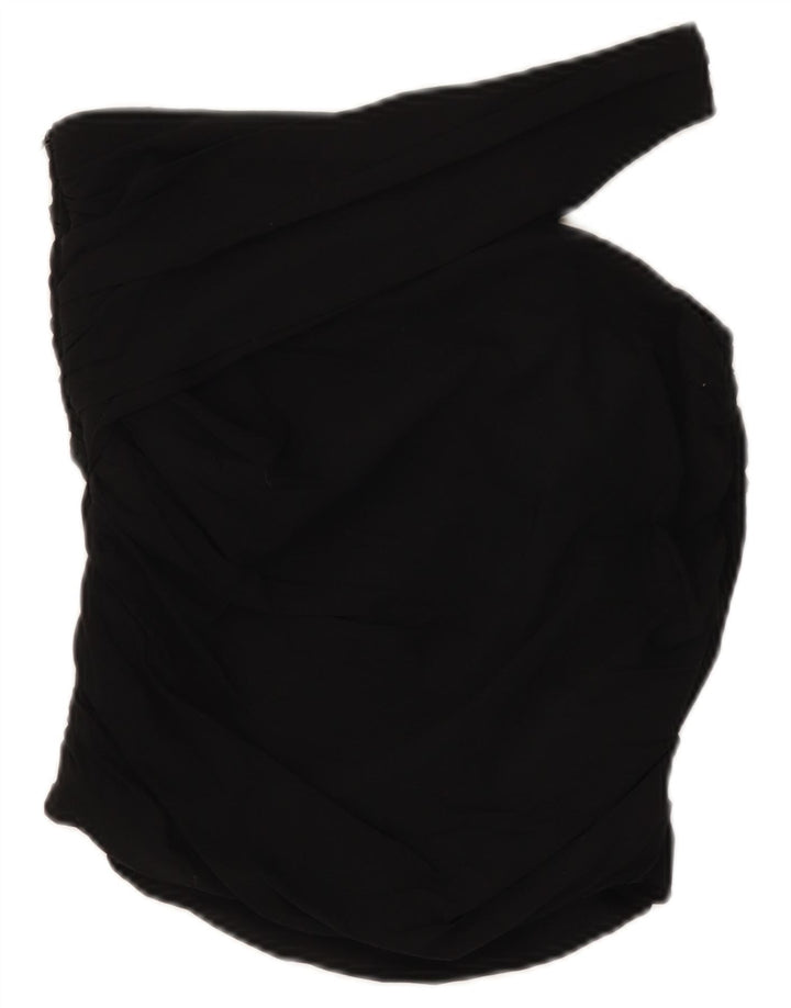Top corto monospalla da donna Zara UK 12 viscosa nera media