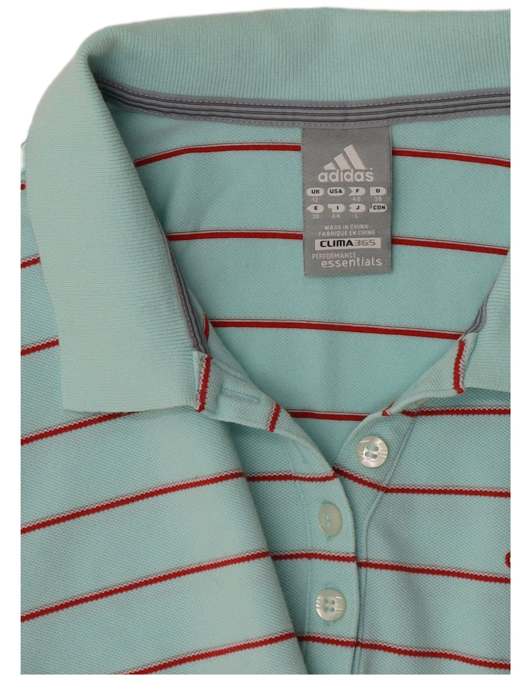Polo Adidas da donna UK 12 verde medio a righe